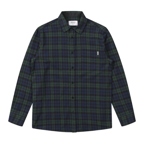 Cotton Flannel Shirt Dark Green